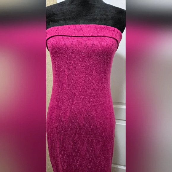 Strapless Side Slit Midi Dress #367-369 - Picture 7 of 8